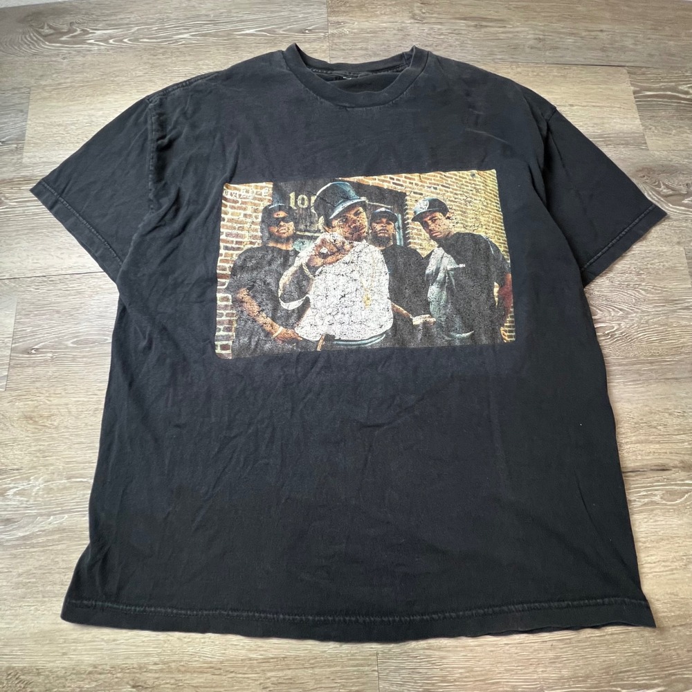 NWA Graphic T-Shirt Mens XL Black Eazy-E Dr Dre Ice Cube Rap Tee Streetwear